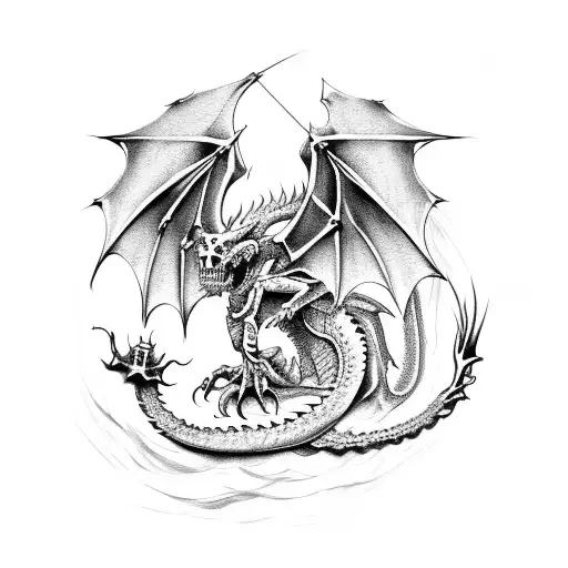 Dragon And Skull
