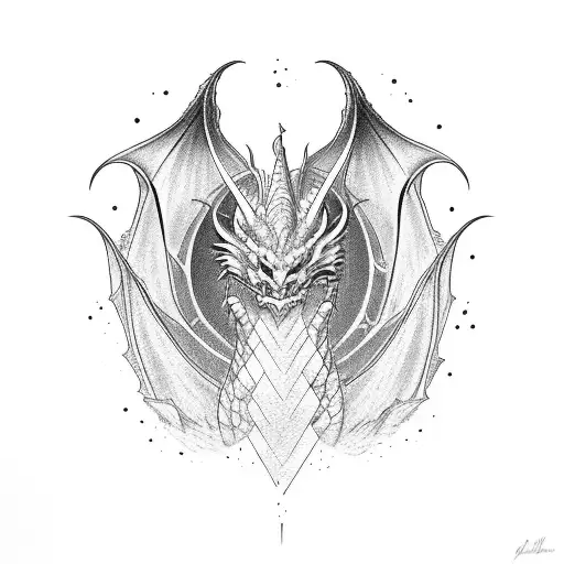 Dragon In A Hand In A Lightinig Storm