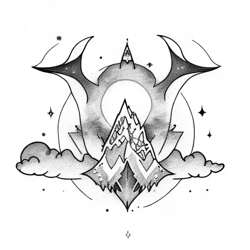 Bat Moon Clouds With Aurora Borealis