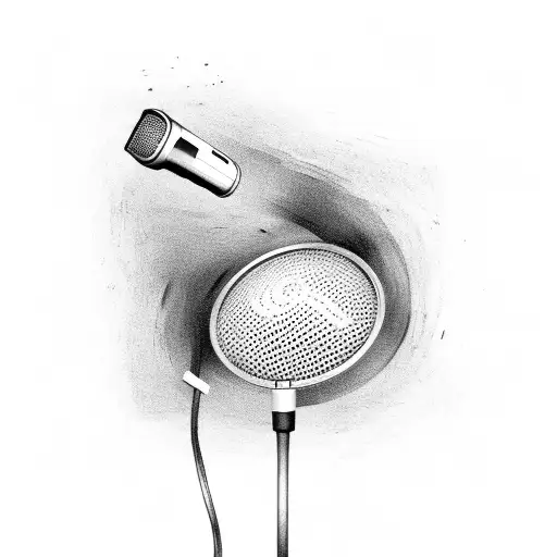 Eminem's Iconic Microphone With Music Notes Swirling Around It