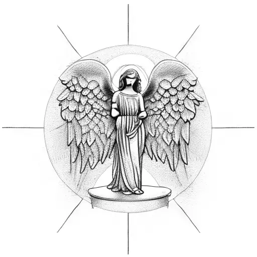 Angel Statue And Clock