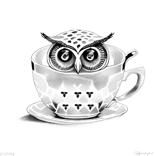 Owl And Turle Having Tea And Coffee