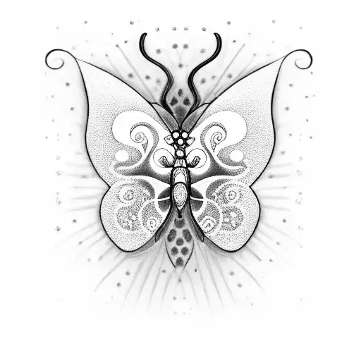 Butterfly With Semicolon In Pattern