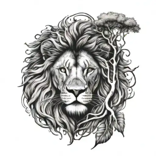 Lion With Tree Mane And Roots Translation