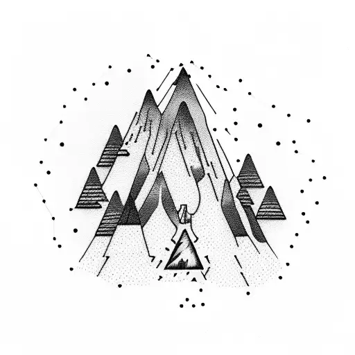 A Mountain Landscape With A Hidden Message In Morse Code