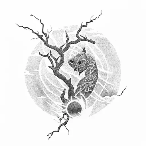 Sunset And Lightning