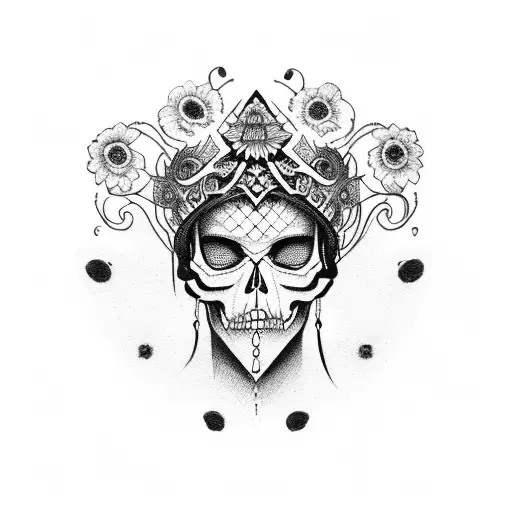 Skull Headress And Woman