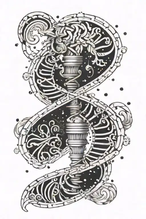 Aquarius Dna Double Helix Intertwined Representing Career In Finance And Two Children