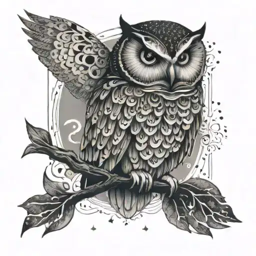 Wrist Tattoo A Mystical Scene Of A Healing Owl Guiding A Diver Through The Depths Of The Ocean