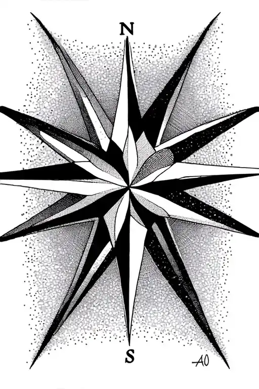 Compass Rose For Runners Crossing The Finish Line