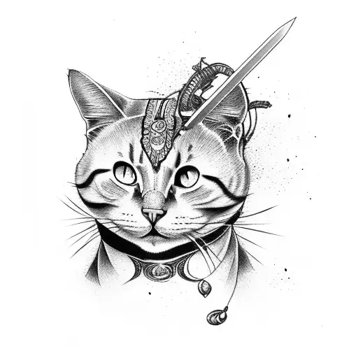Head Cat Pierced Katana