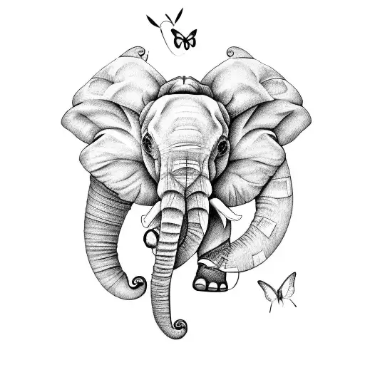 Bayleigh With Elephant Ears And Butterflies