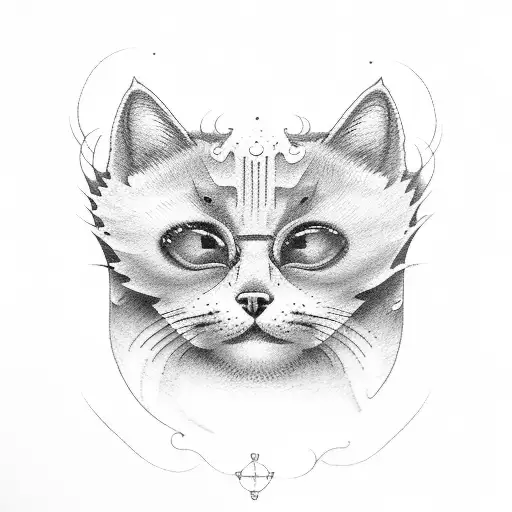 Cat Sit On Bear Back