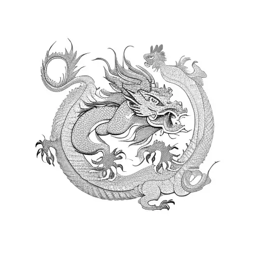 Dragon And Rooster And Horse And Pig Chinese Zodiac