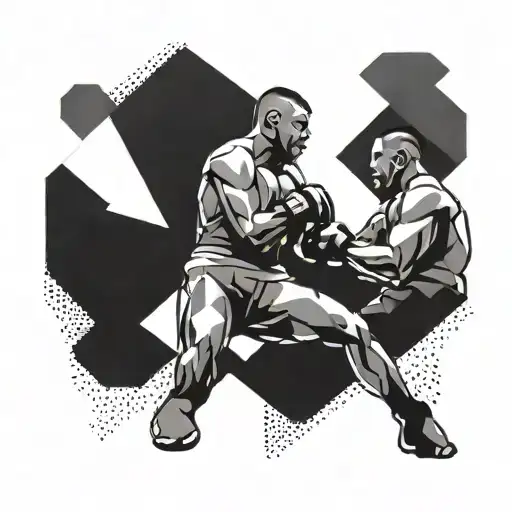 An Abstract Geometric Design Representing The Intensity And Focus Of Mma Fighting