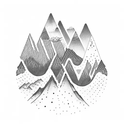 Sound Wave With Mountains And Birth Date