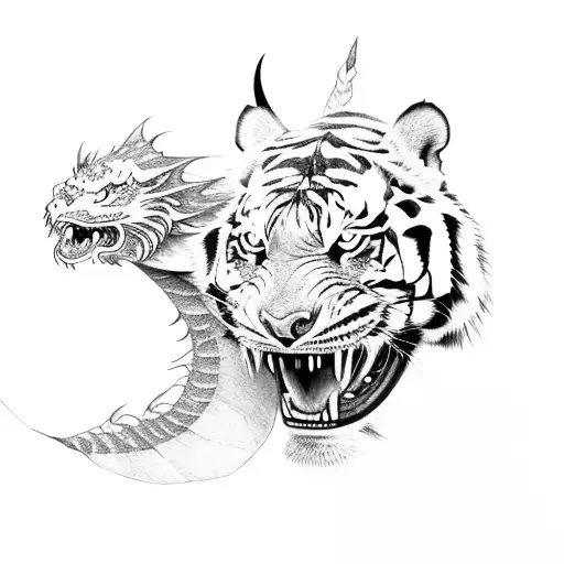 A Dragon Fights With A Tiger