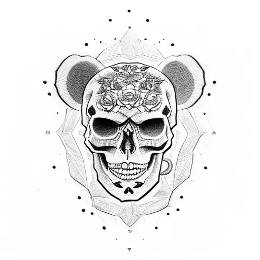 Skull With Teddy Bear