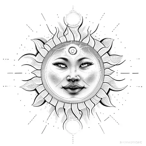 Sun In Middle With Chant On Circumference With Om