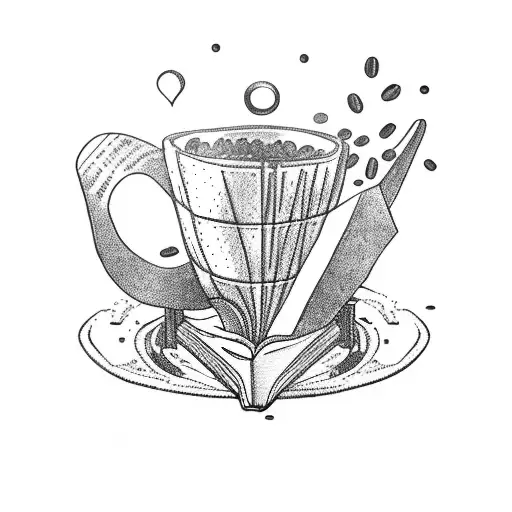 Coffee Cup That Look Like Sunglasses With A Ship And Book And Mountains