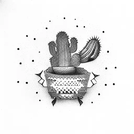 Cactuses With Mexican Cowboy