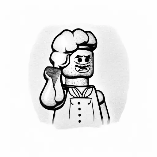 Lego Chef Minifigure Holding Chef Knife