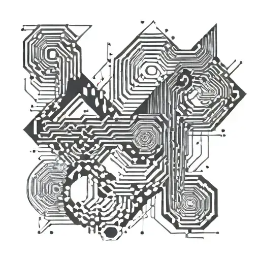 An Abstract Design Incorporating Binary Code And Circuit Patterns