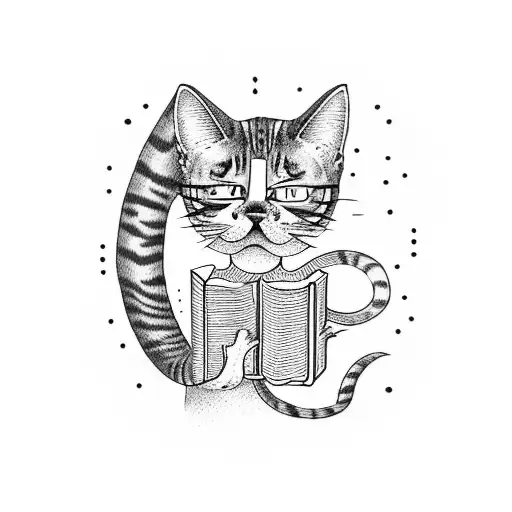 A Cat Playing A Guitar With A Law Book As Its Backdrop