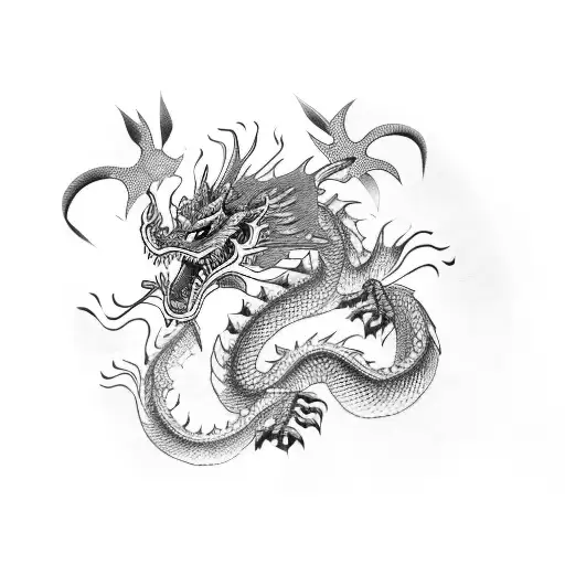A Chinese Dragon Doing A Fitness Pose