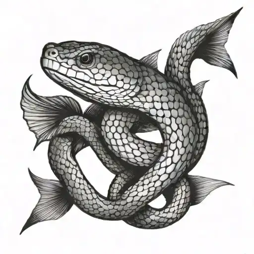 Snake And Fish