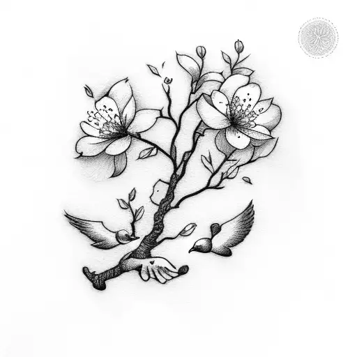 Cherry Blossom With Dove