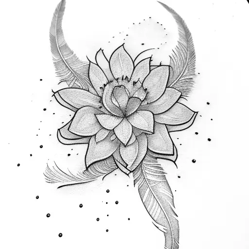 Feathers Water Flowers