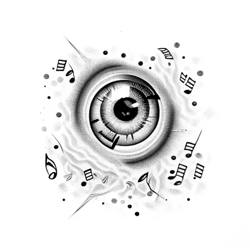 Eyeball Surrounded By Music Notes