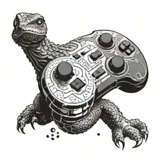A Video Game Controller Made Out Of Minerals With A Bearded Dragon Perched On Top