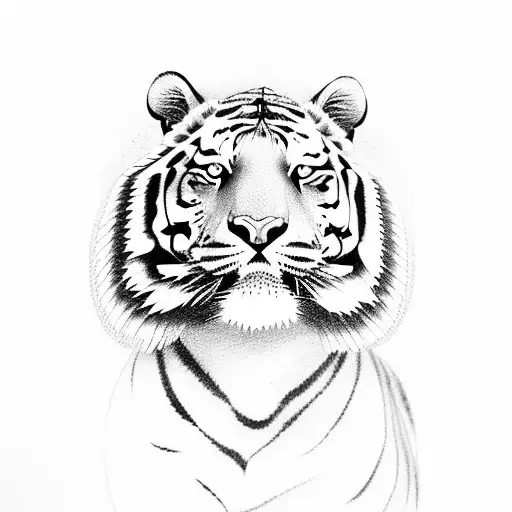 Tiger With Japanese Samurai