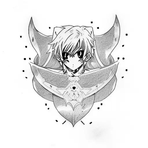 Anime Chest Tattoo With Alot Of Details That Can Cover Alot Of Space