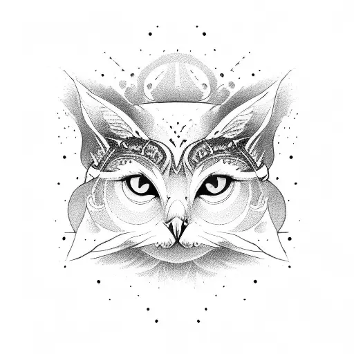 White Cat And An Owl