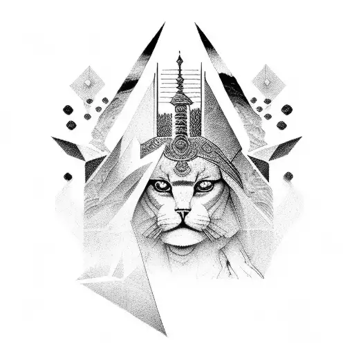 Persian Statue With Synthwave Aesthetic