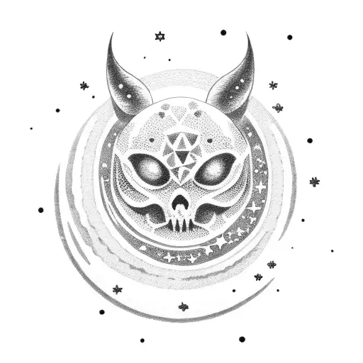 A Moon With Stars Around It