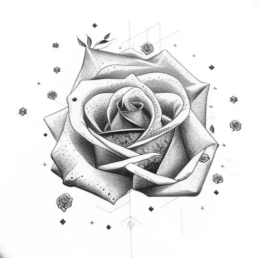 Manly Black Rose With Galaxy Background Without Borders On Forearm