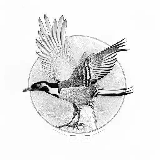 Magpie On Top Of An Hour Glass With The Date 06082022 Underneath