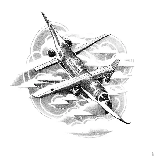 Aeroplane Taking Off From Rumway World Travel With Travel Stamps