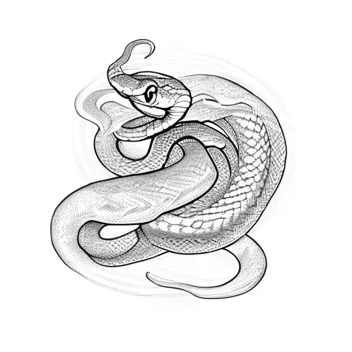 Snake In The Shape Of The Letter J