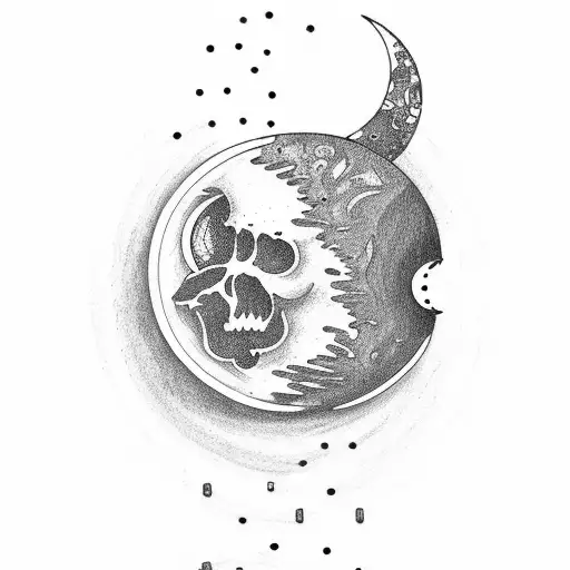 Broken Card With A Moon