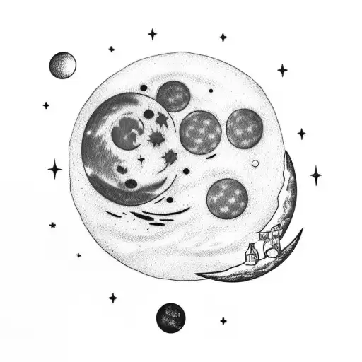 Moon In The Night Sky