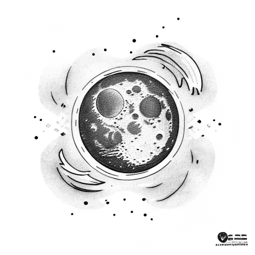 There Is A Moon And A Man Who Is Holding On With His Teeth On Moon