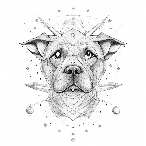 Canis Major Constellation Fine Line