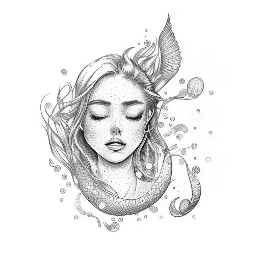 Majestic Closed Eyes Mermaid