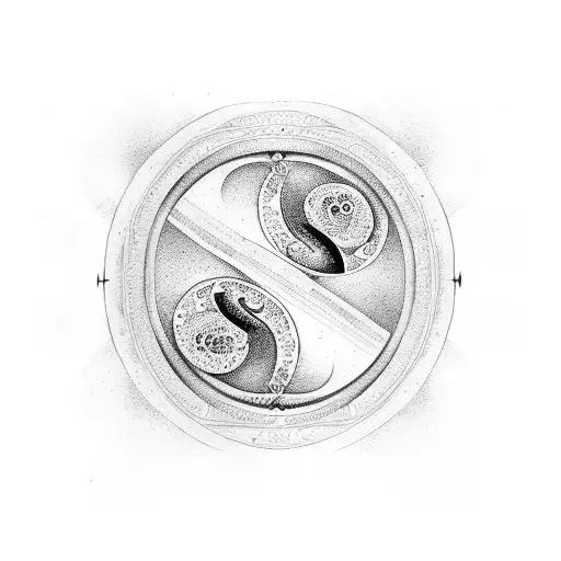 Hourglass With Yin Yang