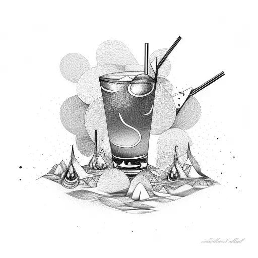 Abstract Design Incorporating Different Cocktail Ingredients